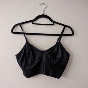 Women's Black Crop-top